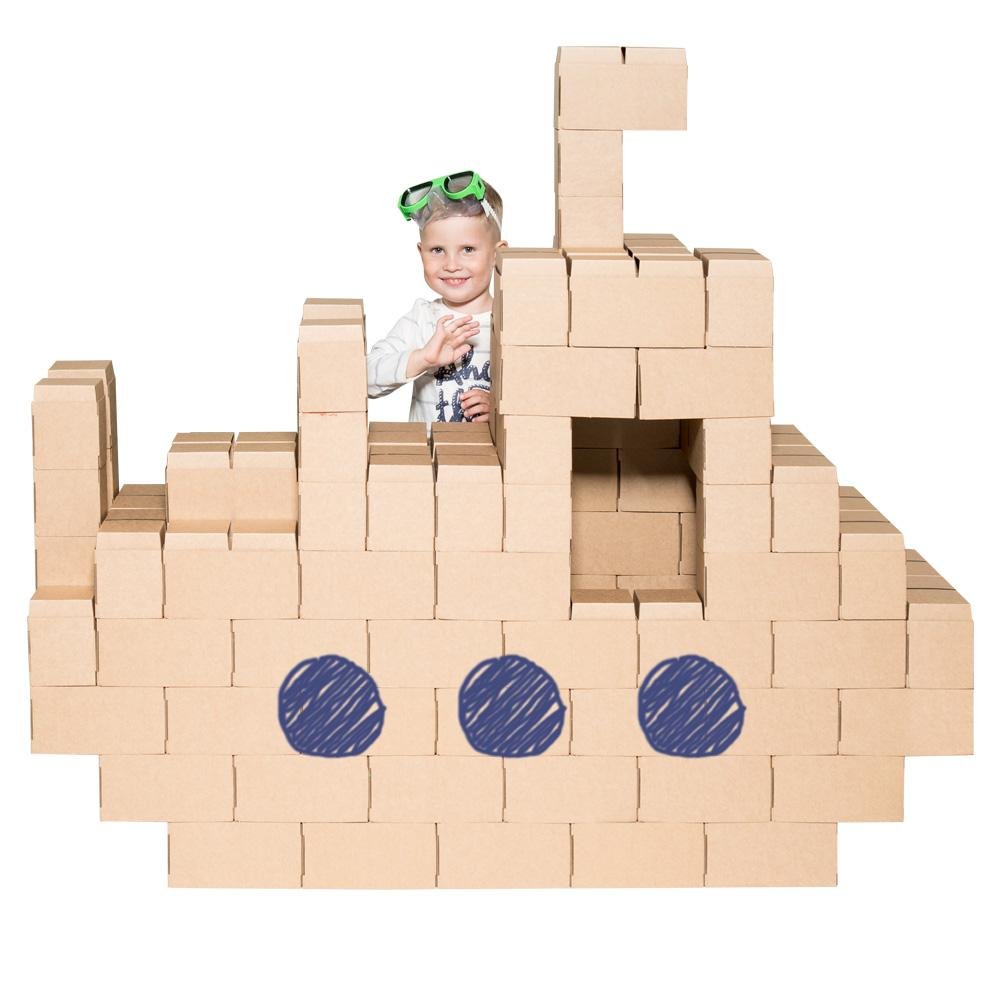 CardBoard Building Blocks - 200 XXL Pieces Set